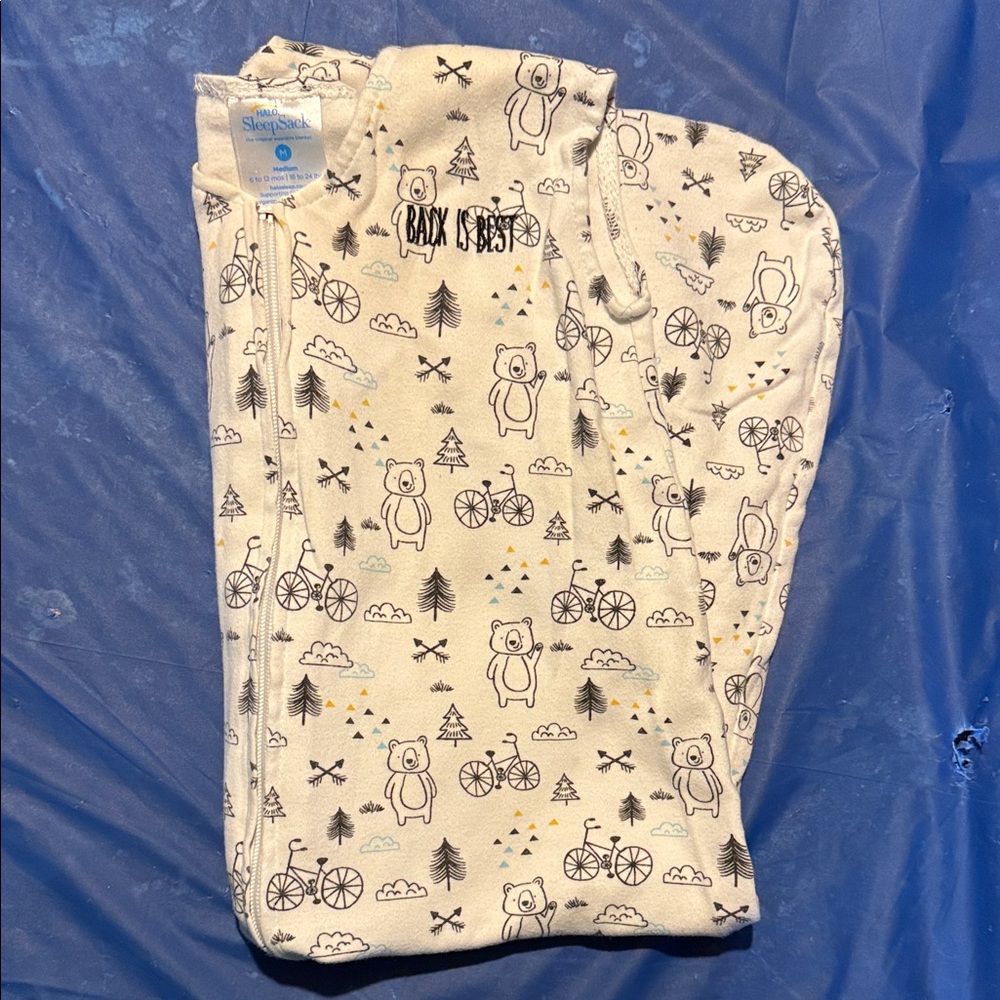 Halo Cream Sleep Sack with Bear and Tree Print